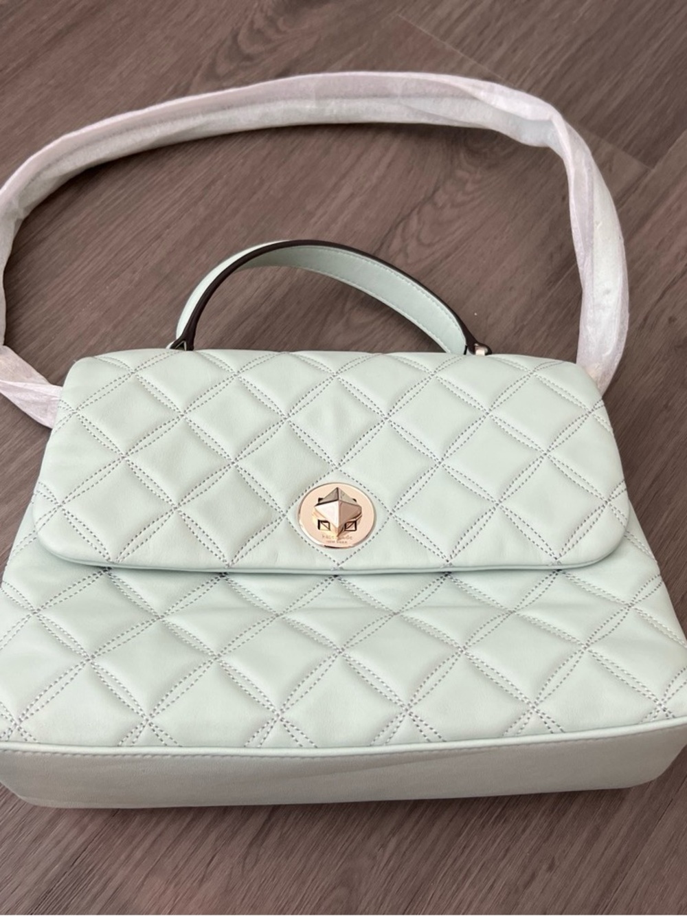 Kate Spade Mint Green Quilted Crossbody Purse